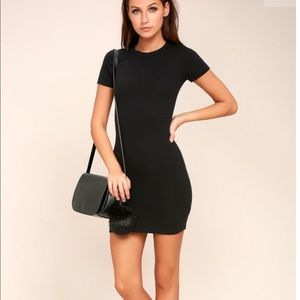 Lulus Hey Good Lookin’ Short Sleeve Black Dress